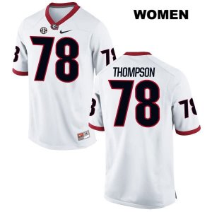 Women's Georgia Bulldogs NCAA #78 Trenton Thompson Nike Stitched White Authentic College Football Jersey VVV0054LH